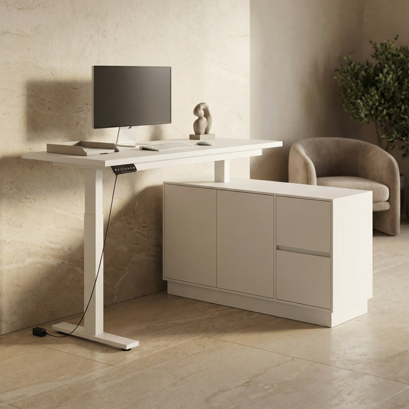 Ivy Bronx Adjustable Height Standing Desk With Electric Lift